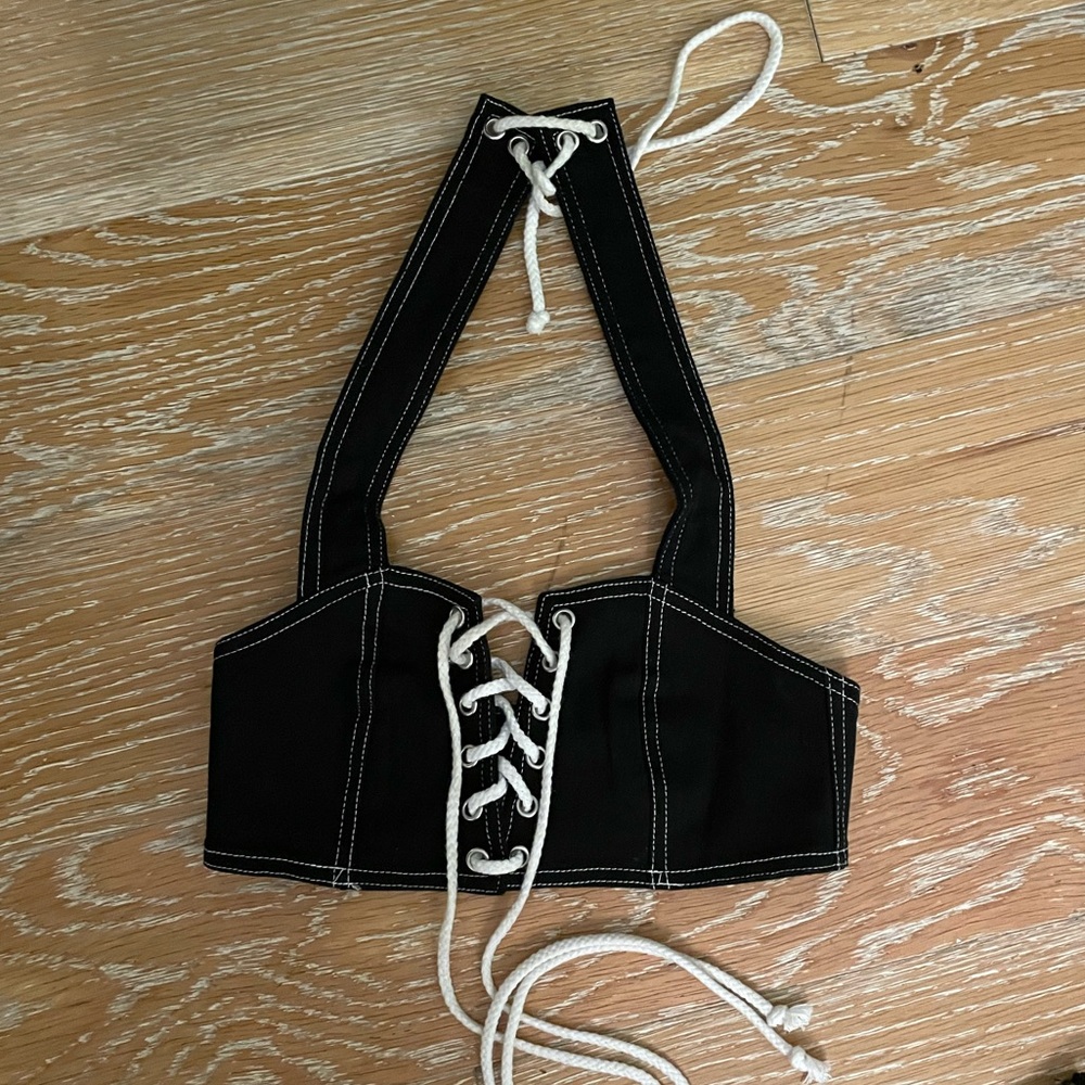 Lace up crop top